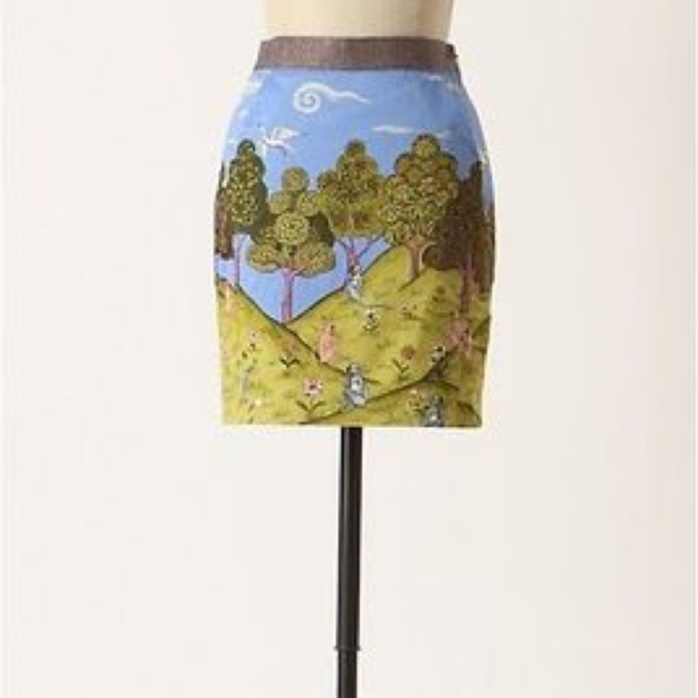 Anthropologie Rare Simian Monkey Tableau Skirt